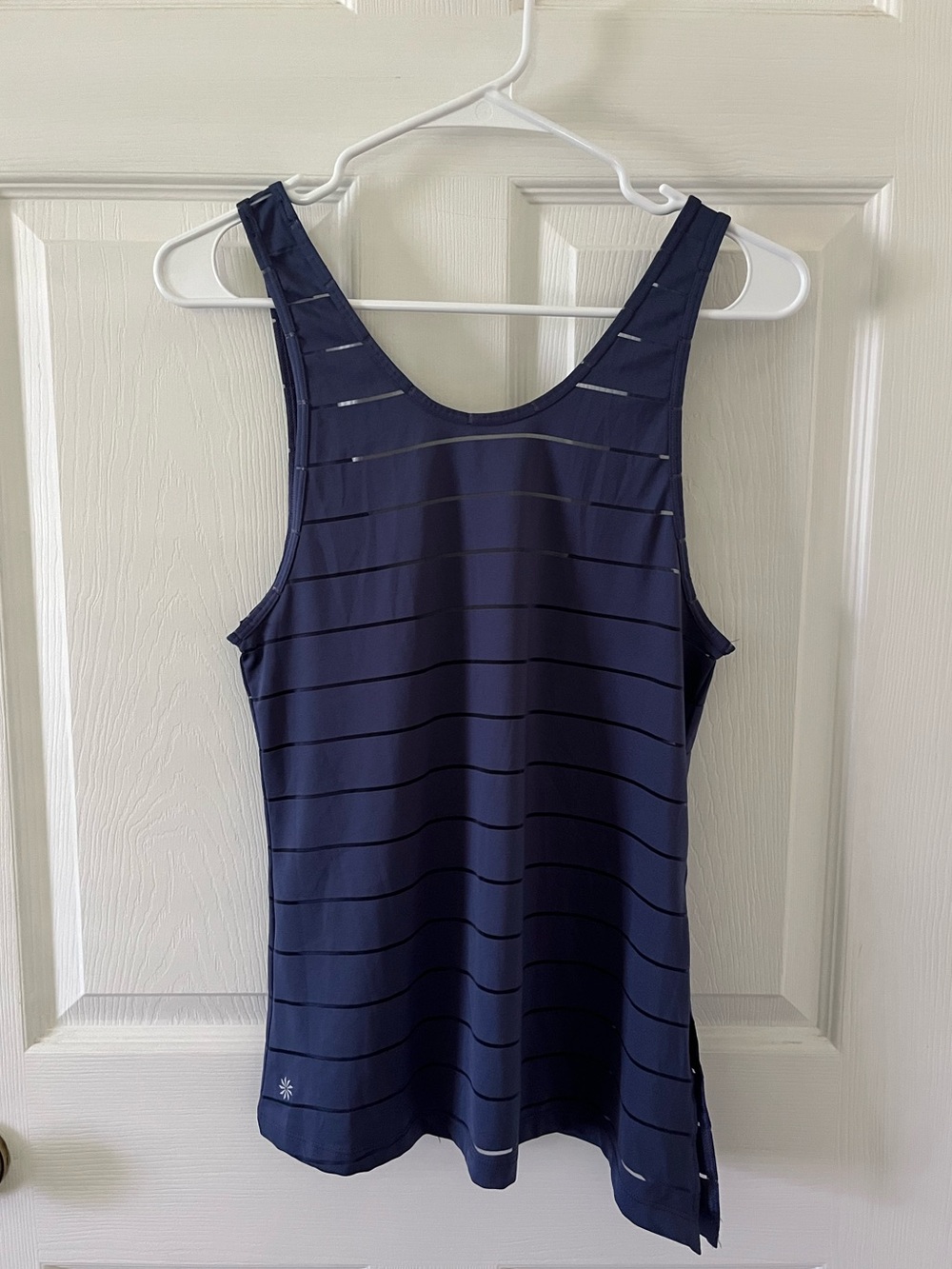 Athleta Navy Striped Performance Tank